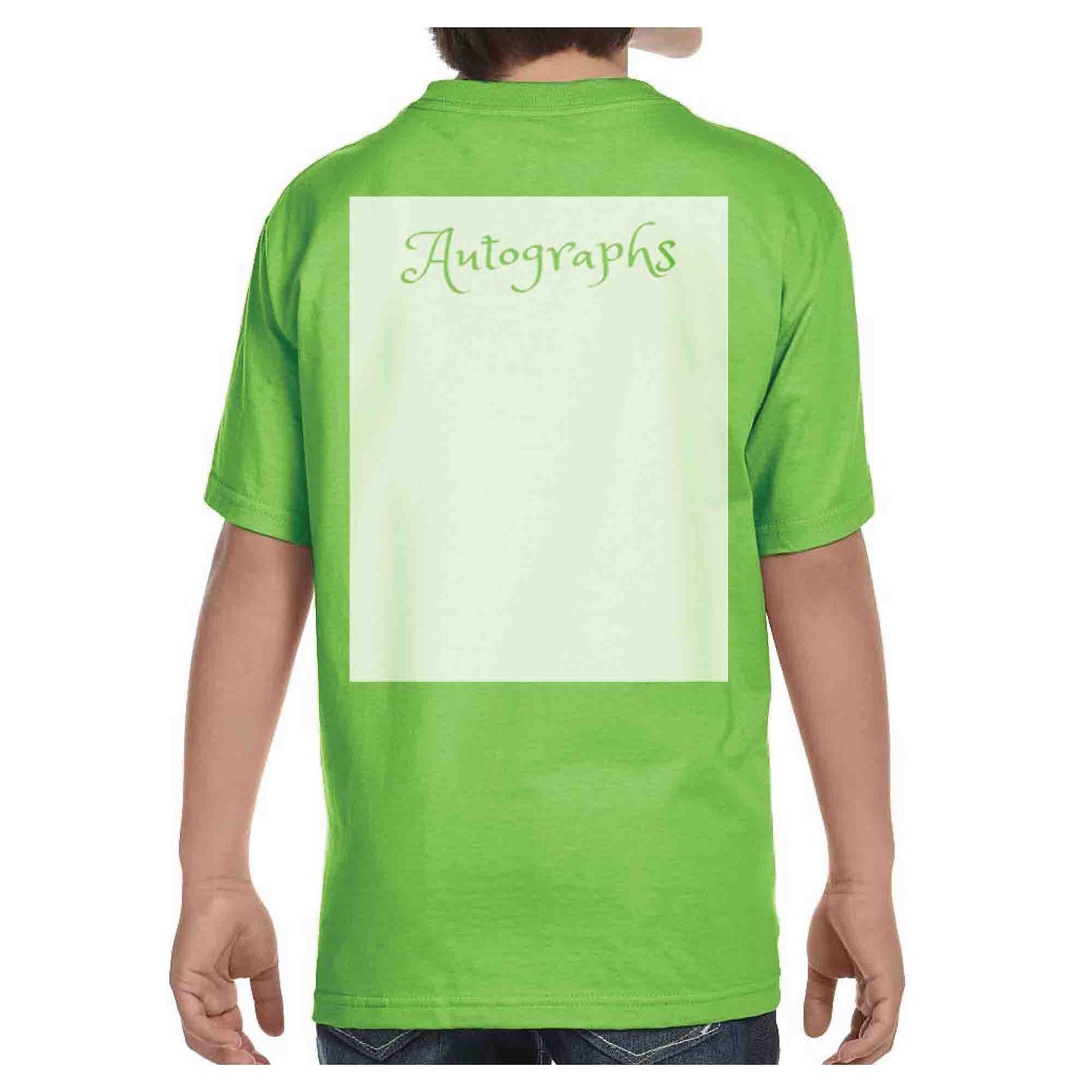 Magic Adventure Autographs Boy's Lime Green T-Shirt - Theme Park Collection
