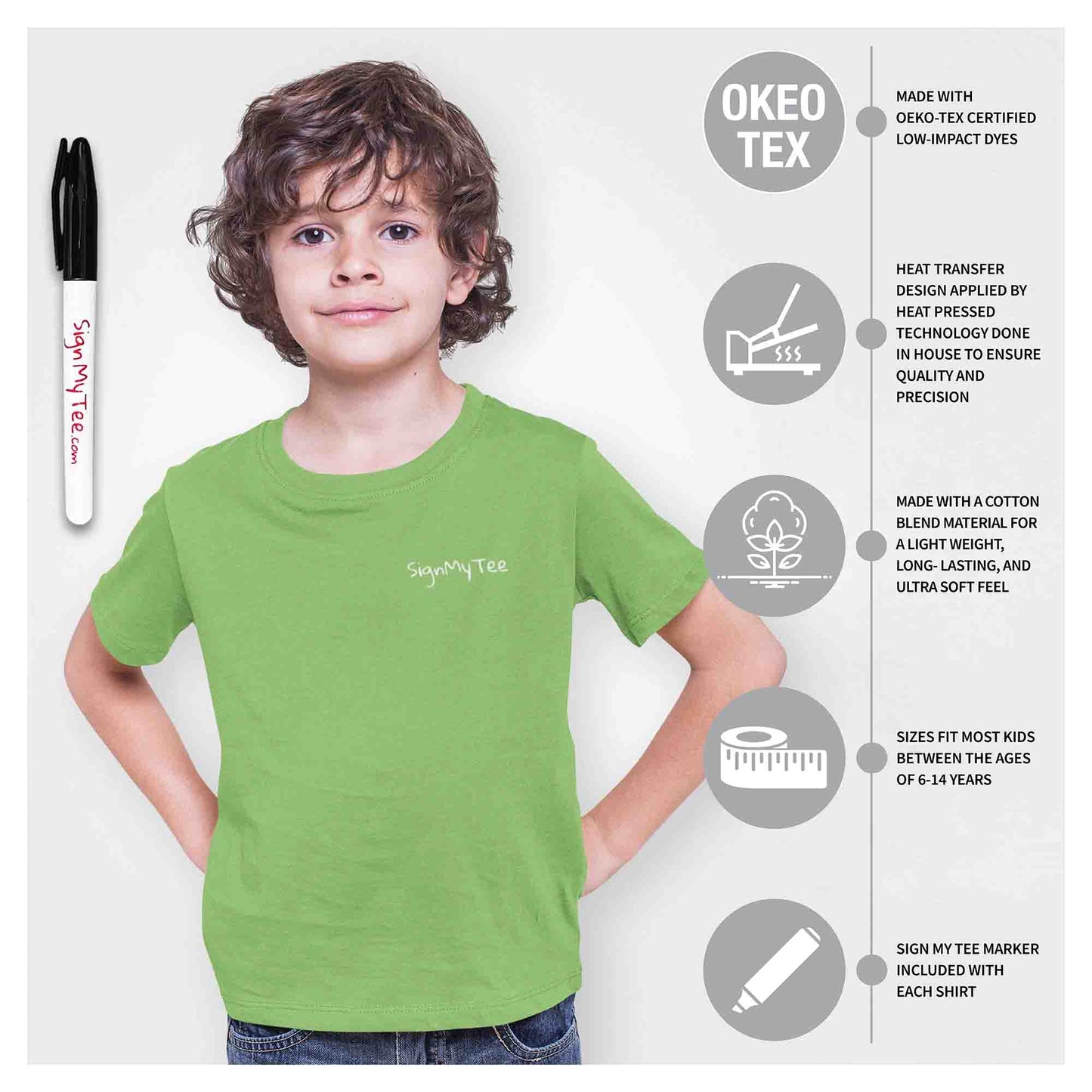 Magic Adventure Autographs Boy's Lime Green T-Shirt - Theme Park Collection