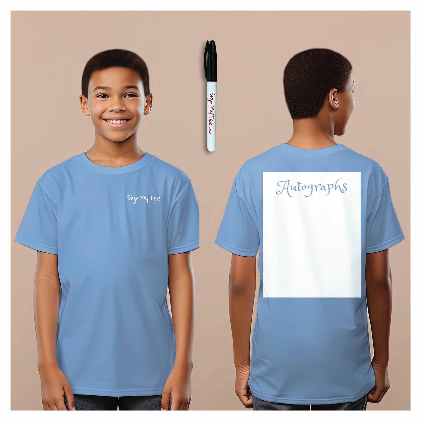 Magic Adventure Autographs Boy's Light Blue T-Shirt - Theme Park Collection