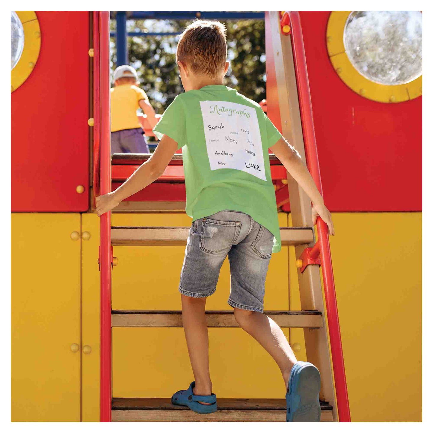 Magic Adventure Autographs Boy's Lime Green T-Shirt - Theme Park Collection