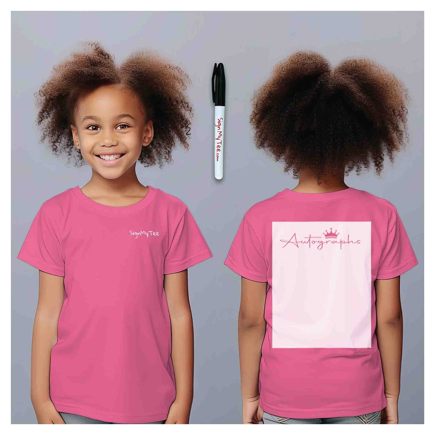 Princess Autographs Girl's Pink T-Shirt - Theme Park Collection