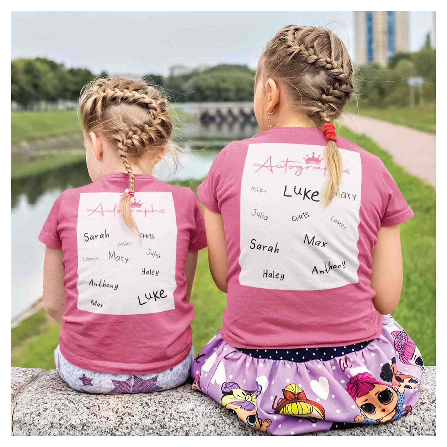 Princess Autographs Girl's Pink T-Shirt - Theme Park Collection