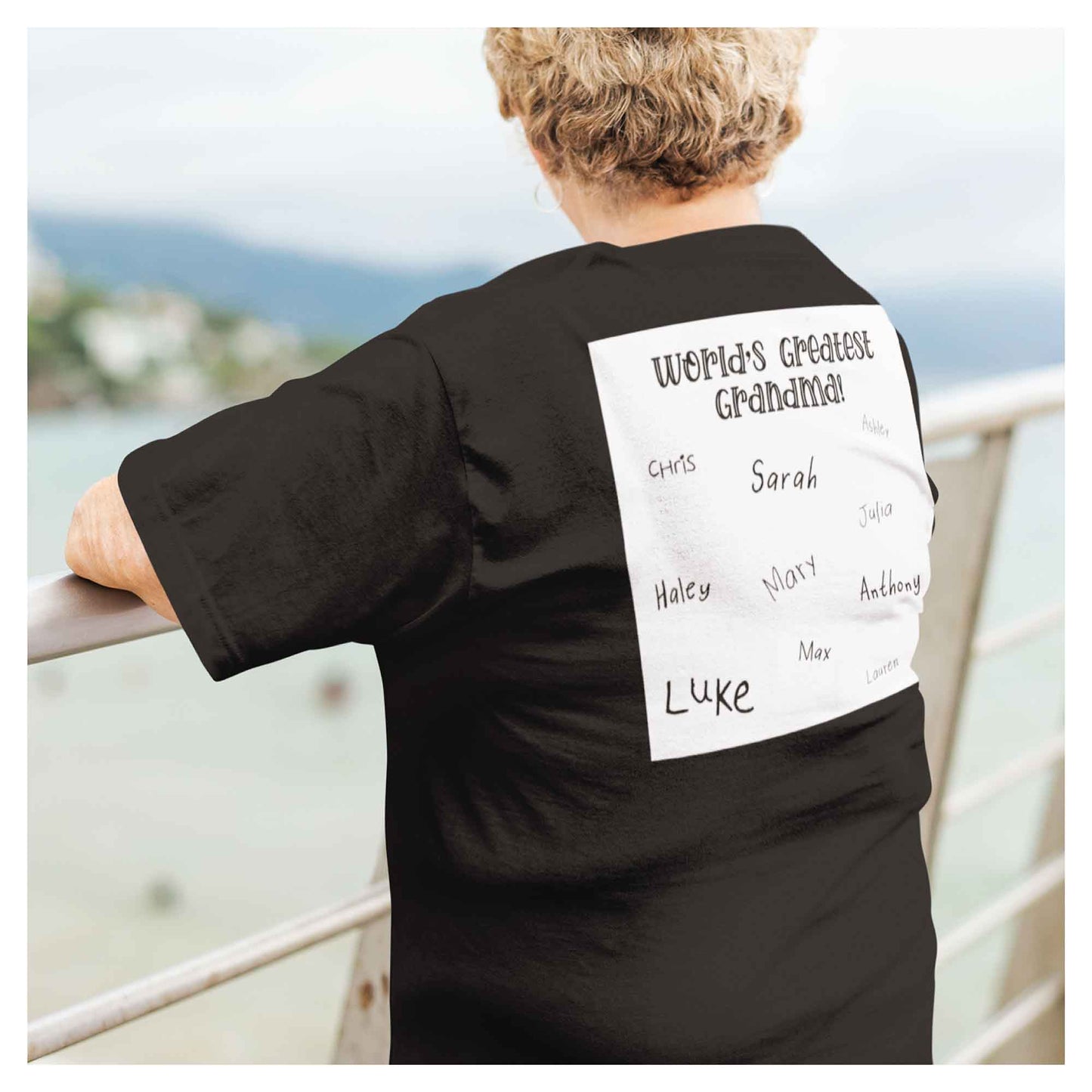 World's Greatest Grandma Autograph Women's Black T-Shirt - Family Collection