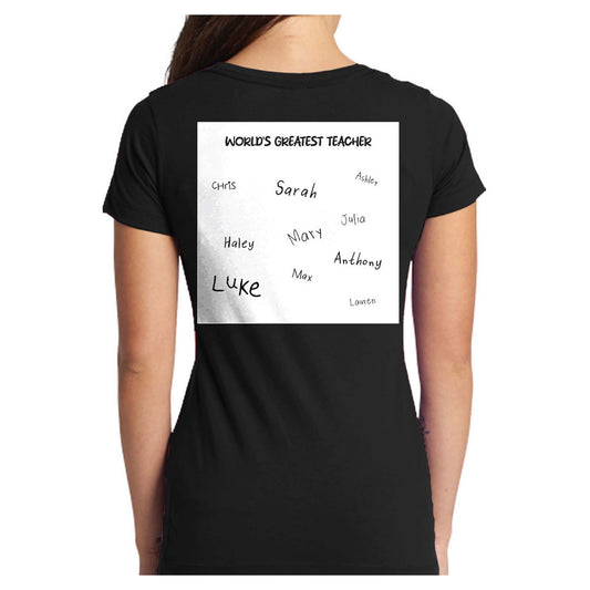 World's Greatest Teacher Autograph Women's Black T-Shirt - School Collection